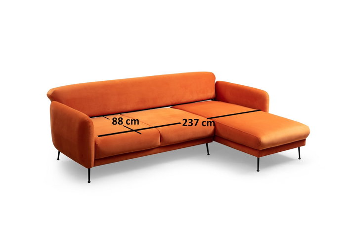 Atelier Del Sofa Sevilla Corner Right (L3+Chl) Sofá-Cama Esquinero Naranja 270 x 170 cm